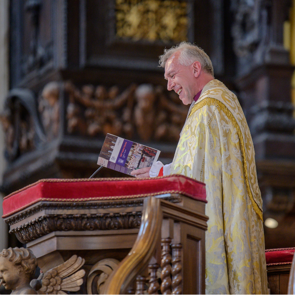The Archbishop of Wales, The Most Revd Andrew John, giving his sermon.