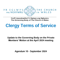 The front cover of the Clergy Terms of Service document.